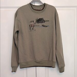 Men's Army Green pull over with Embroidered Design